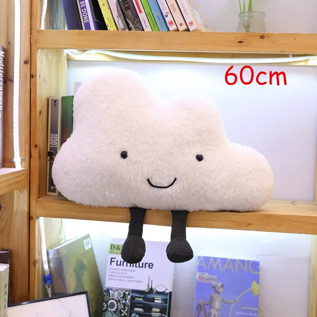 Smiling Cloud Plush Pillow – Soft Stuffed Cushion for Kids, Babies, and Girls – Adorable Gift for Bedrooms and Nurseries