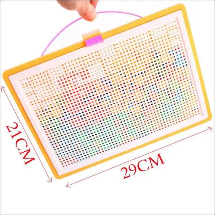 Box-Packed 3D Mosaic Puzzle Board Game with 296 Mushroom Nail Beads - Educational Toy for Kids - Home Fads