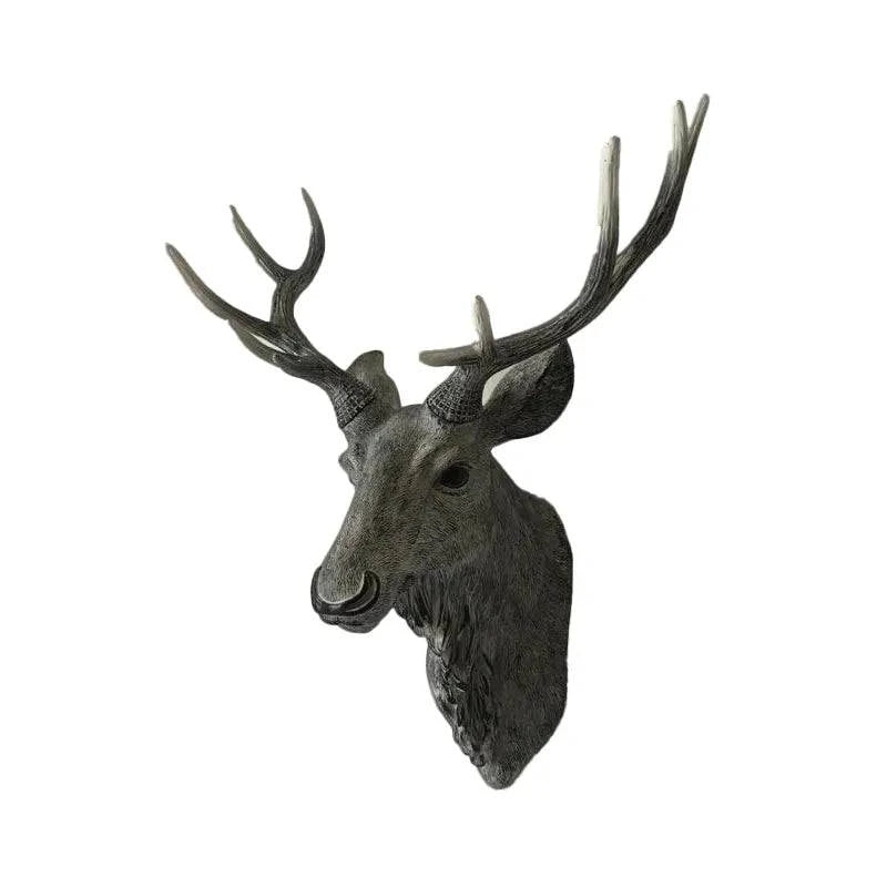 Handcrafted Resin Faux Deer Head - Contemporary European Farmhouse Wall Decor - Home Fads
