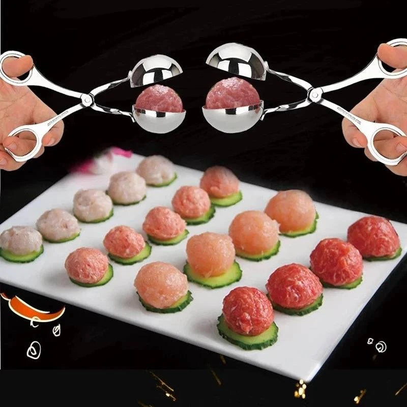 Stainless Steel Meatball Maker Clip - Versatile Kitchen Utensil for Crafting Perfect Meat, Fish, Rice Balls, and Cookies - Home Fads