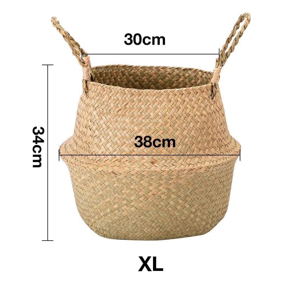 Handcrafted Natural Basket & Plant Pot Cover: Decorative Storage for Home | Multipurpose Organizer | Available in 7 Sizes - Home Fads