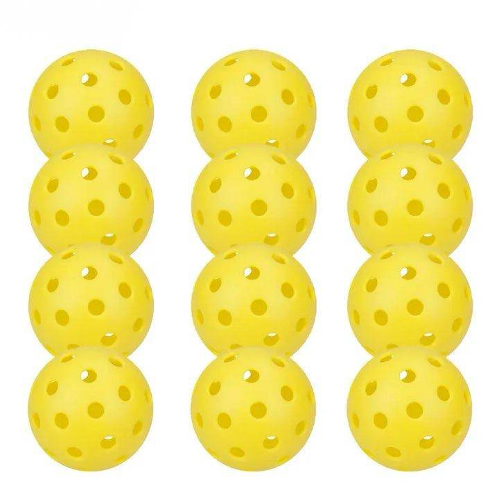 High-Performance Outdoor Pickleballs - 74MM, 40-Hole Design, Available in Packs of 6, 12, or 24 - Home Fads