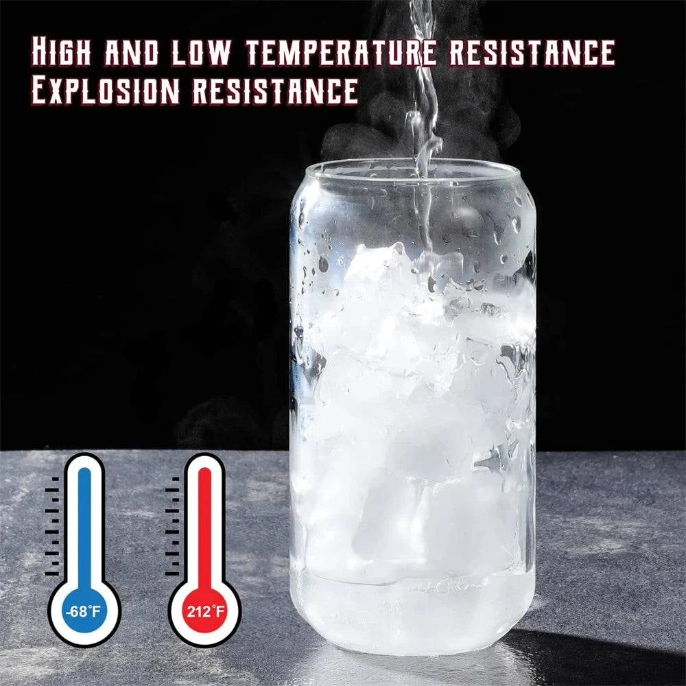High-Quality Glass Cups with Lid and Straw Set - Versatile for Juice, Beer, Milk, Mocha, and Bubble Tea - Home Fads