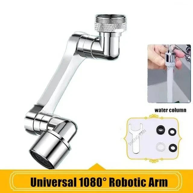 High-Quality Metal Faucet Extender with 1080° Rotational Swivel Arm for Kitchen and Bathroom - Home Fads