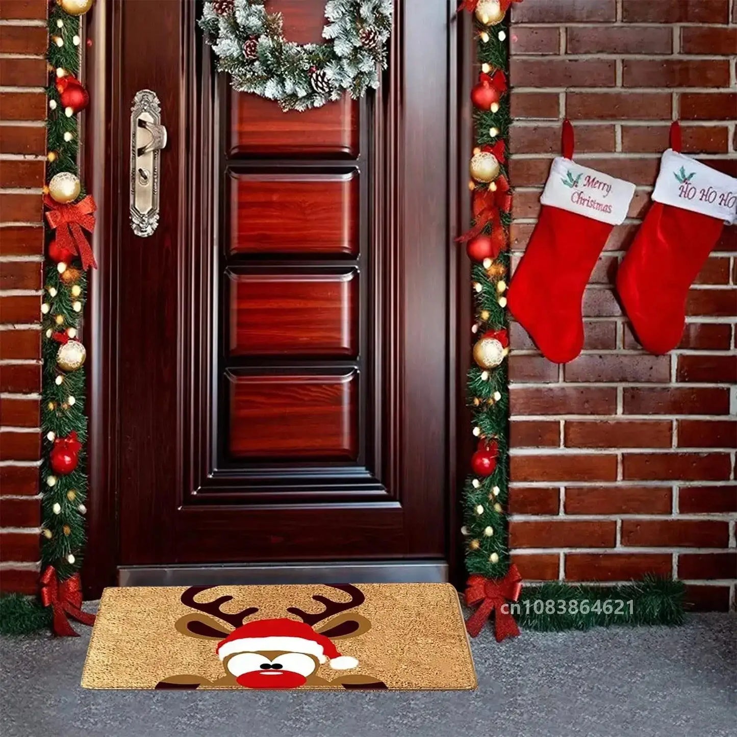 Holiday Doormat - Snowman, Gnomes & Elk Design for Indoor/Outdoor Entrance – Seasonal Home Decor Door Mat - Home Fads
