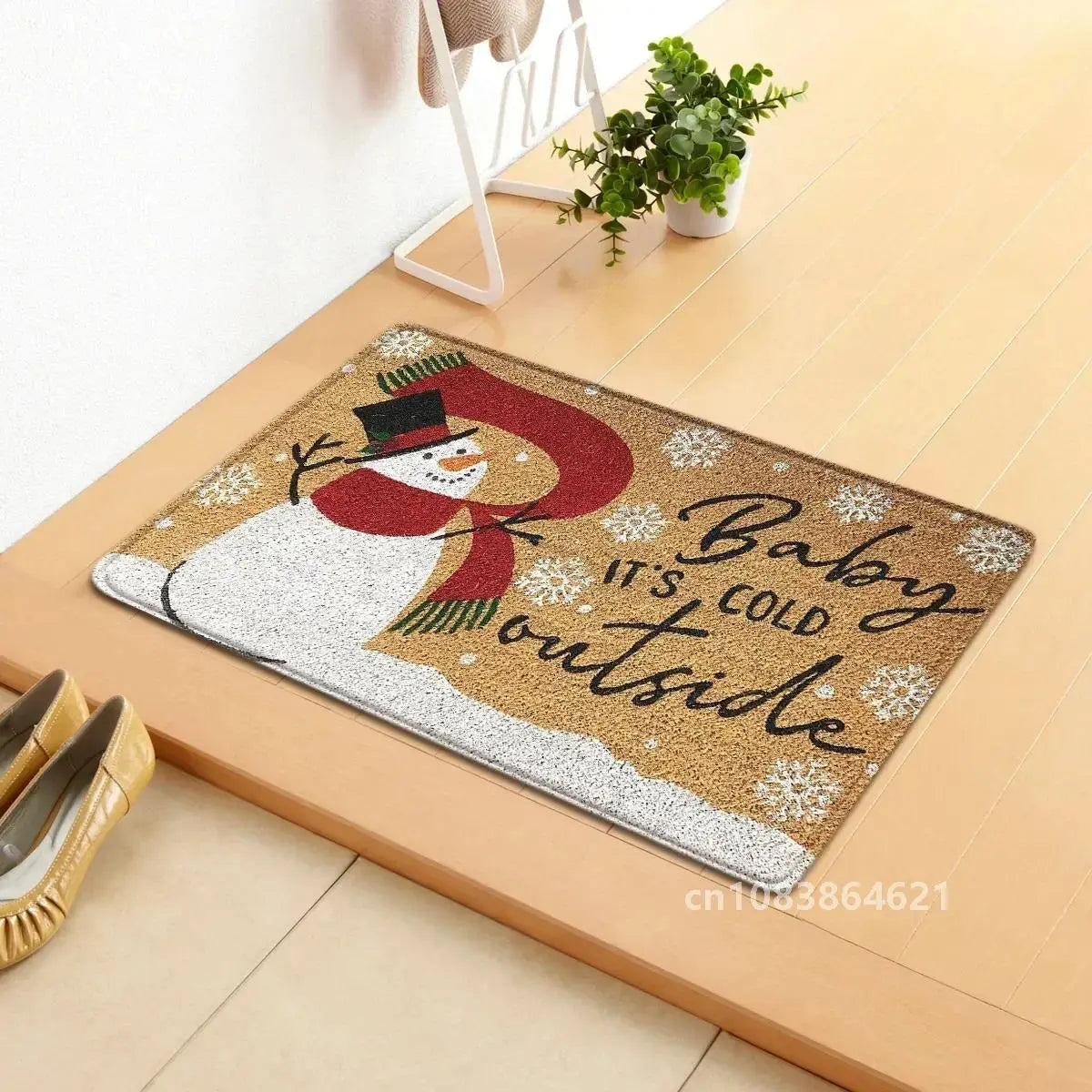 Holiday Doormat - Snowman, Gnomes & Elk Design for Indoor/Outdoor Entrance – Seasonal Home Decor Door Mat - Home Fads