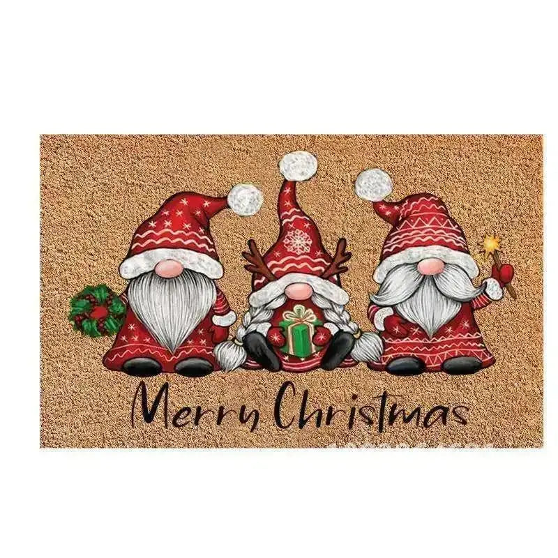 Holiday Doormat - Snowman, Gnomes & Elk Design for Indoor/Outdoor Entrance – Seasonal Home Decor Door Mat - Home Fads