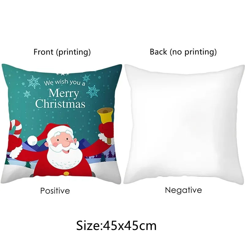 Holiday Pillow Covers – Santa, Reindeer, and Christmas Tree Decorative Cushions for Home and Sofa Décor - Home Fads