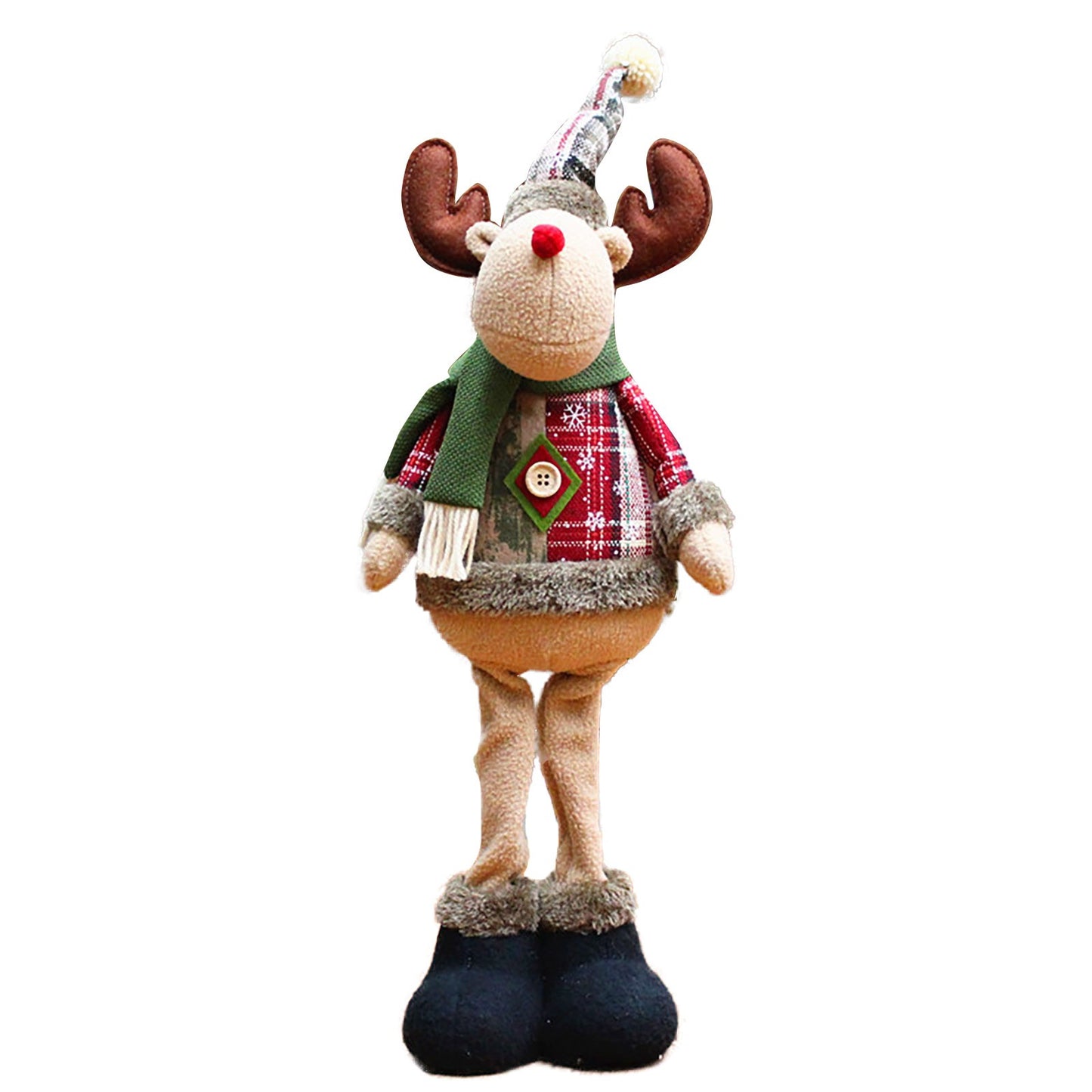 Holiday Plush Dolls – Santa, Snowman, or Reindeer with Adjustable Legs for Table, Mantel, and Home Display - Home Fads