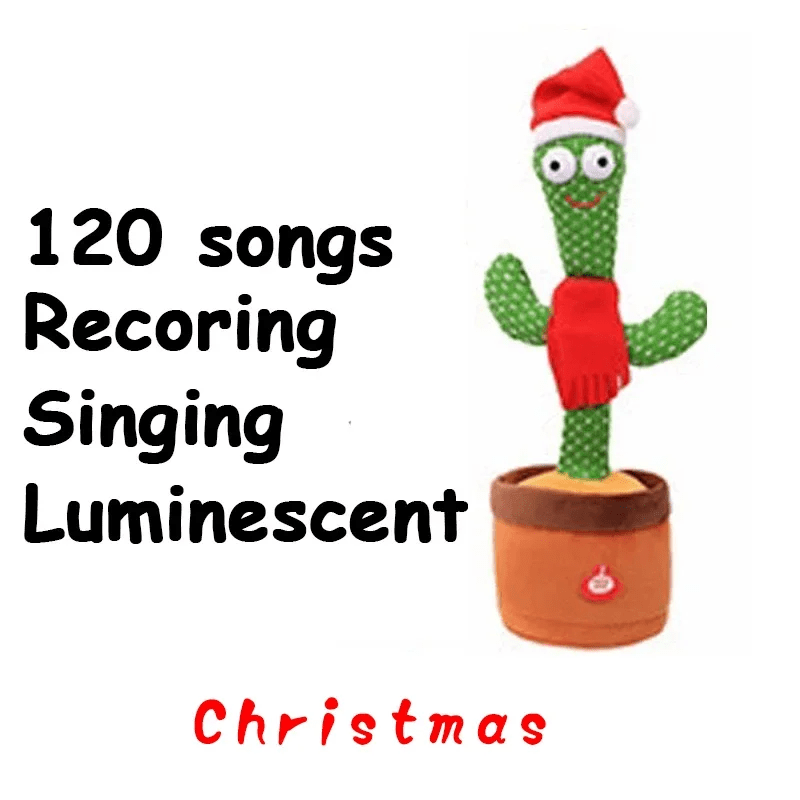 Interactive Dancing Cactus Plush Toy - Mimics Sound, Talks, Sings, and Dances - USB Recording - Early Education Gift for Kids - 7 Unique Designs - Home Fads