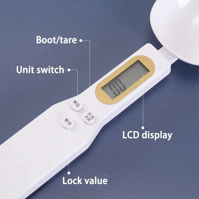 LCD Digital Spoon Scale - Precision Kitchen Measuring Tool for Grams and Ounces (g/oz) - Home Fads