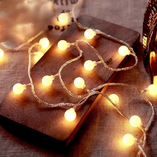Guirlande lumineuse à boules LED – Guirlande alimentée par USB/batterie en 1,5 m, 3 m, 6 m, 10 m – Idéale pour les mariages, les jardins, les vacances et la décoration de Noël