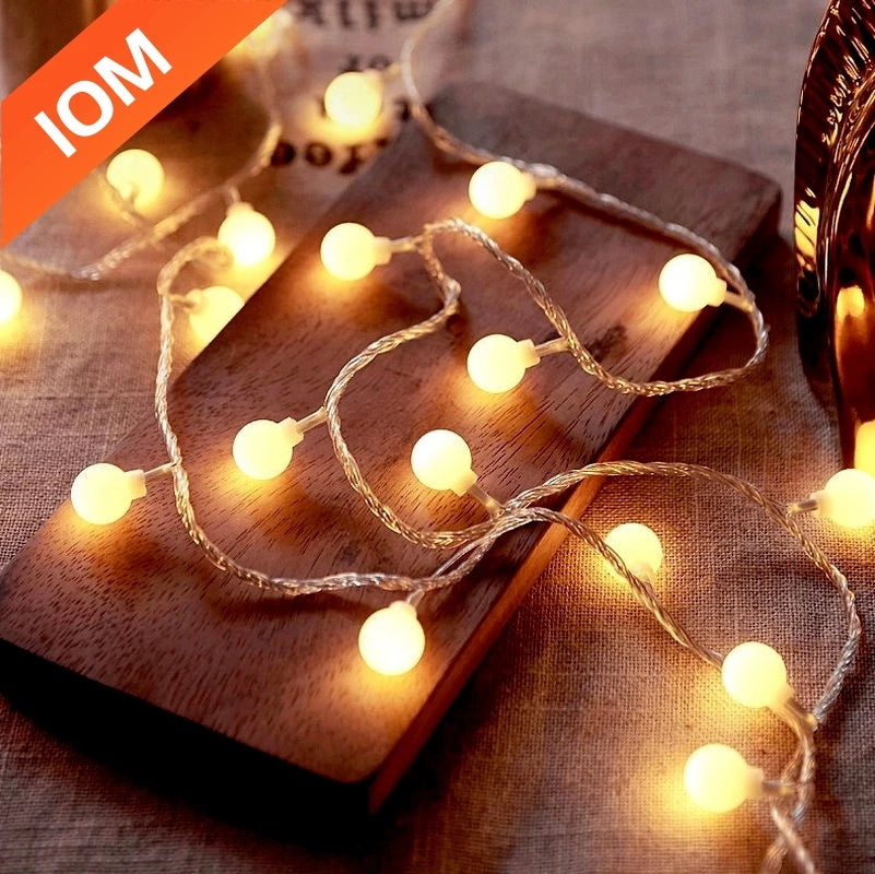 LED Ball String Lights – USB/Battery-Powered Garland in 1.5M, 3M, 6M, 10M – Ideal for Weddings, Gardens, Holidays & Christmas Decor - Home Fads
