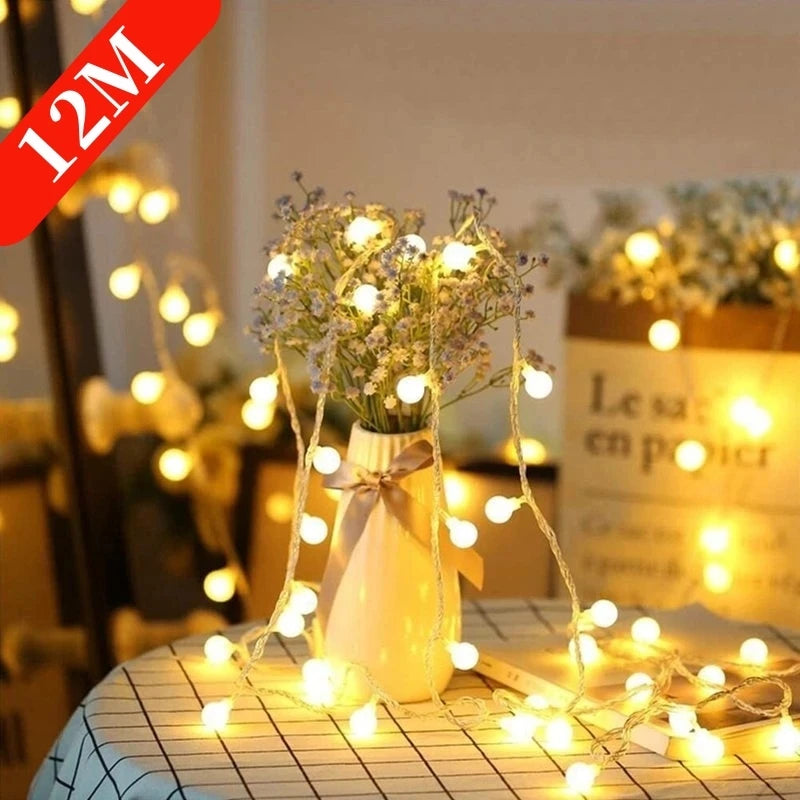 LED Ball String Lights – USB/Battery-Powered Garland in 1.5M, 3M, 6M, 10M – Ideal for Weddings, Gardens, Holidays & Christmas Decor - Home Fads