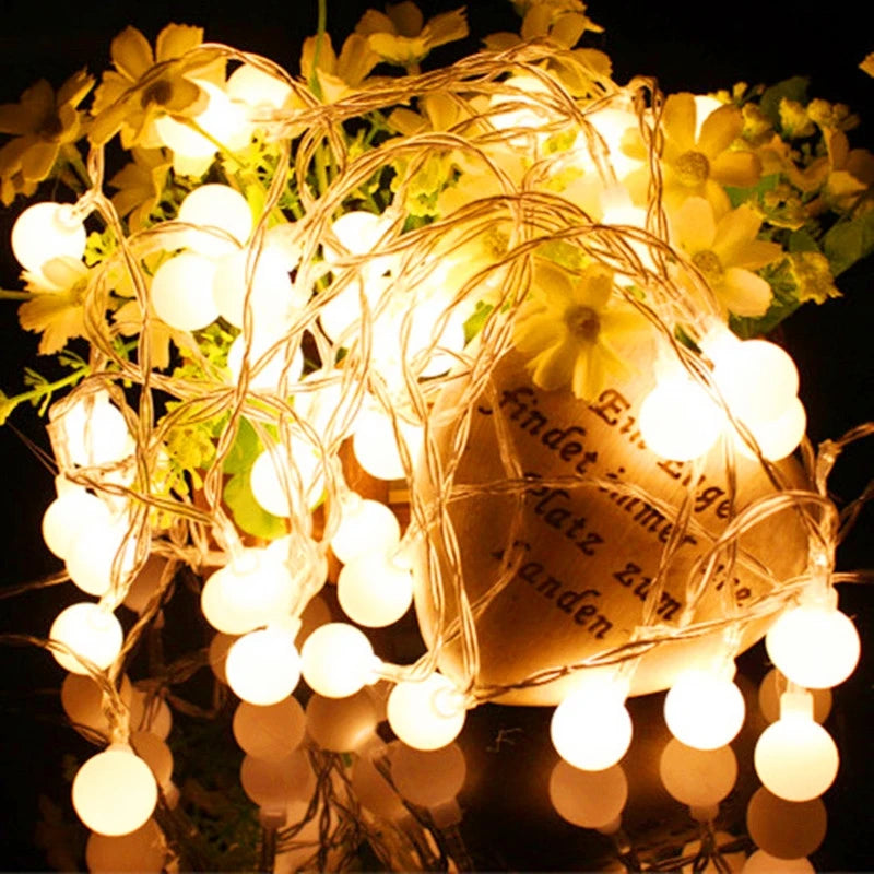 LED Ball String Lights – USB/Battery-Powered Garland in 1.5M, 3M, 6M, 10M – Ideal for Weddings, Gardens, Holidays & Christmas Decor - Home Fads