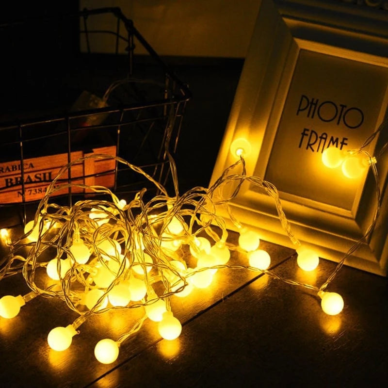 LED Ball String Lights – USB/Battery-Powered Garland in 1.5M, 3M, 6M, 10M – Ideal for Weddings, Gardens, Holidays & Christmas Decor - Home Fads