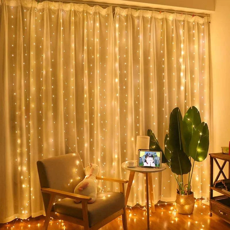 LED Curtain Garland with Remote Control - USB-Powered Fairy Lights for Various Celebrations and Events - Home Fads