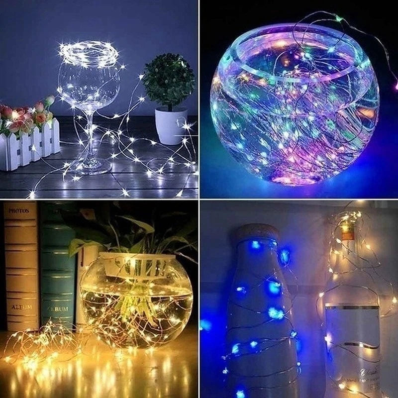 LED String Lights – USB/Battery Powered Copper/Silver Wire – Waterproof Fairy Lights for Holidays, Weddings & Parties (1M, 2M, 3M, 5M, 10M, 20M) - Home Fads