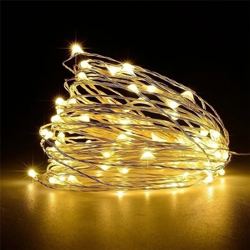 LED String Lights – USB/Battery Powered Copper/Silver Wire – Waterproof Fairy Lights for Holidays, Weddings & Parties (1M, 2M, 3M, 5M, 10M, 20M) - Home Fads