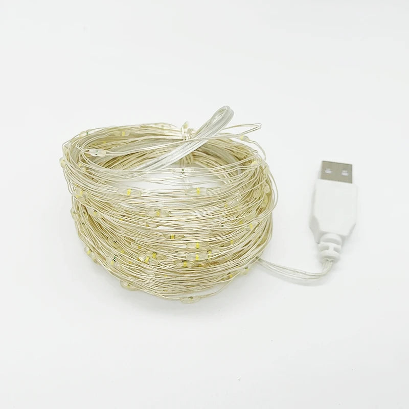 LED String Lights – USB/Battery Powered Copper/Silver Wire – Waterproof Fairy Lights for Holidays, Weddings & Parties (1M, 2M, 3M, 5M, 10M, 20M) - Home Fads