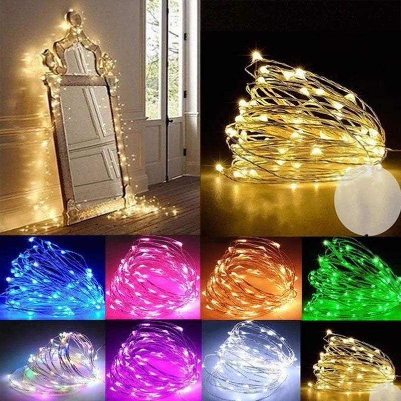 LED String Lights – USB/Battery Powered Copper/Silver Wire – Waterproof Fairy Lights for Holidays, Weddings & Parties (1M, 2M, 3M, 5M, 10M, 20M) - Home Fads