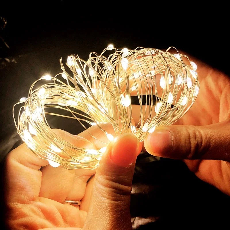LED String Lights – USB/Battery Powered Copper/Silver Wire – Waterproof Fairy Lights for Holidays, Weddings & Parties (1M, 2M, 3M, 5M, 10M, 20M) - Home Fads