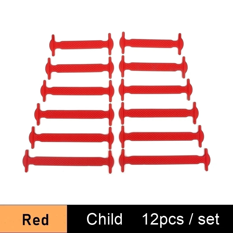 Lazy Silicone No-Tie Elastic Shoelaces for Kids (12-Pack) and Adults (14-Pack) - Quick and Easy Lacing for Sneakers - Home Fads