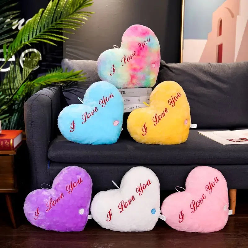 Light-Up LED Heart Plush Pillow – Soft Luminous Cushion for Room Décor, Parties, and Kids' Gifts - Home Fads