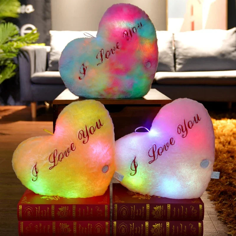 Light-Up LED Heart Plush Pillow – Soft Luminous Cushion for Room Décor, Parties, and Kids' Gifts - Home Fads