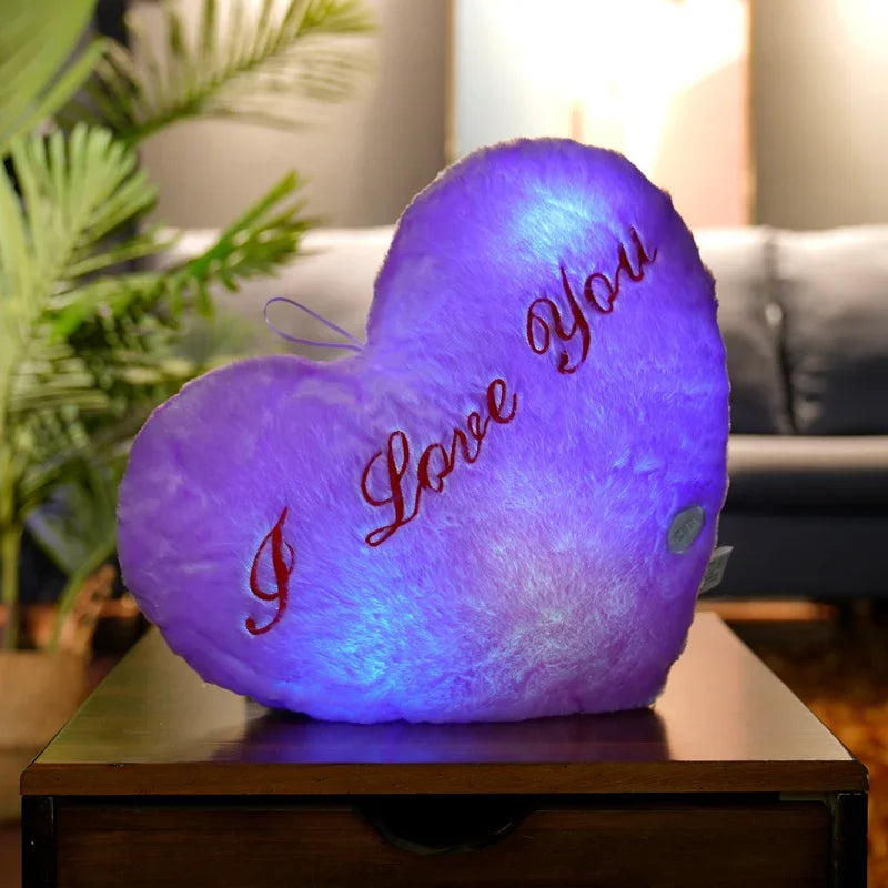 Light-Up LED Heart Plush Pillow – Soft Luminous Cushion for Room Décor, Parties, and Kids' Gifts - Home Fads