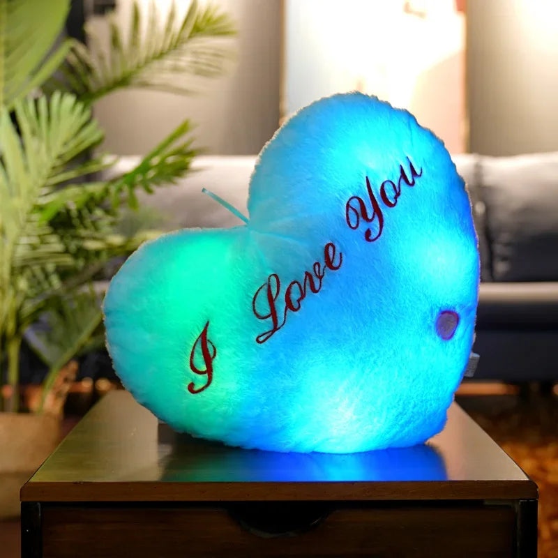 Light-Up LED Heart Plush Pillow – Soft Luminous Cushion for Room Décor, Parties, and Kids' Gifts - Home Fads