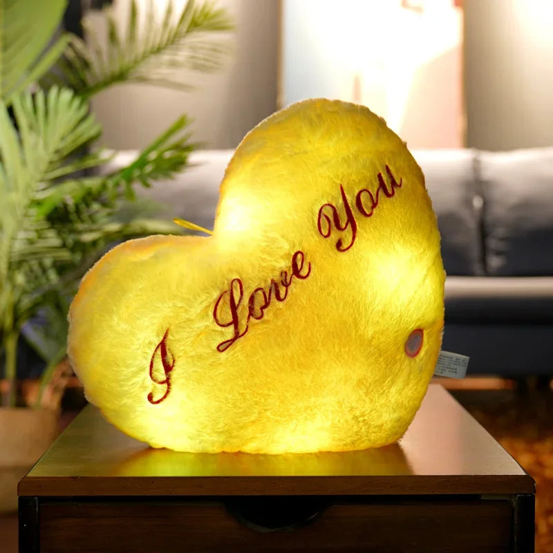 Light-Up LED Heart Plush Pillow – Soft Luminous Cushion for Room Décor, Parties, and Kids' Gifts - Home Fads