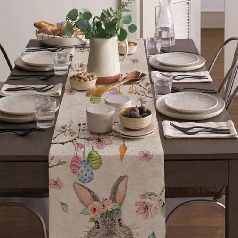 Linen Table Runner – Spring Dining Decor for 180cm Tables – Elegant Seasonal Design - Home Fads