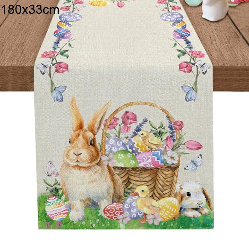 Linen Table Runner – Spring Dining Decor for 180cm Tables – Elegant Seasonal Design - Home Fads