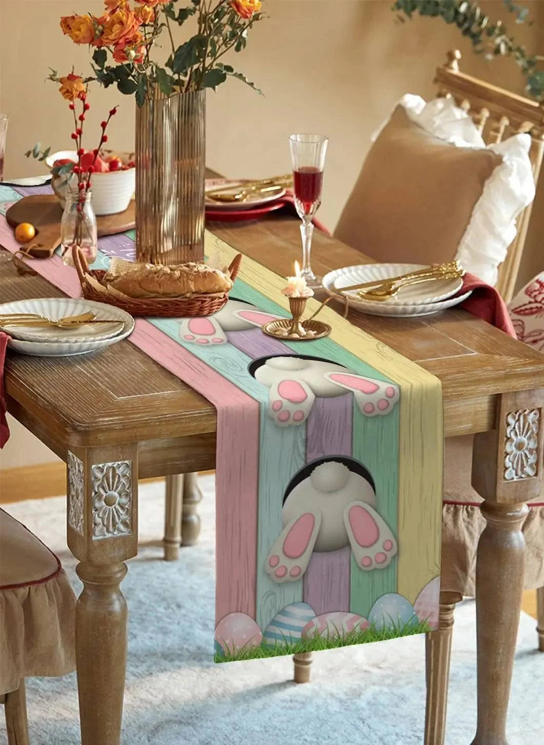 Linen Table Runners Dresser Scarves – Spring Designs for Dining Tables – Available in Three Sizes - Home Fads
