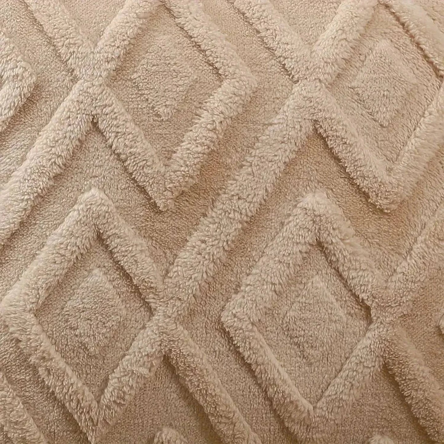 Luxurious Decorative Faux Wool Throw Pillow Cover Set: Soft Plush Short Fleece Square Patterned Cushion Cases - Available in 6 Sizes - Home Fads