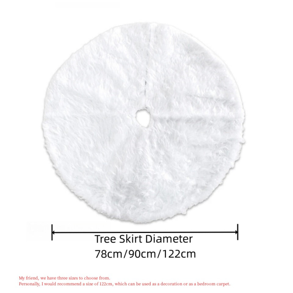 Luxurious White Plush Holiday Tree Skirt – Soft and Durable Base Cover Available in 78cm, 90cm, and 122cm for Festive Tree Decoration - Home Fads