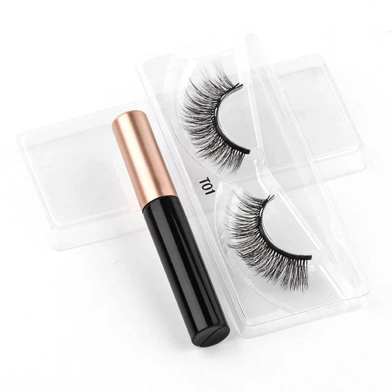Magnetic Eyelashes Set - 1/2/3/4 Pairs with Waterproof Liquid Eyeliner, Tweezer, and Reusable Design - Home Fads