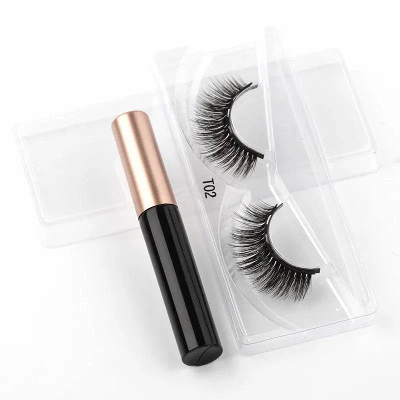 Magnetic Eyelashes Set - 1/2/3/4 Pairs with Waterproof Liquid Eyeliner, Tweezer, and Reusable Design - Home Fads