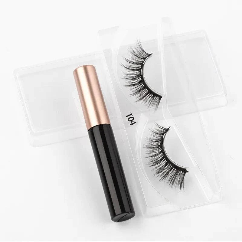 Magnetic Eyelashes Set - 1/2/3/4 Pairs with Waterproof Liquid Eyeliner, Tweezer, and Reusable Design - Home Fads