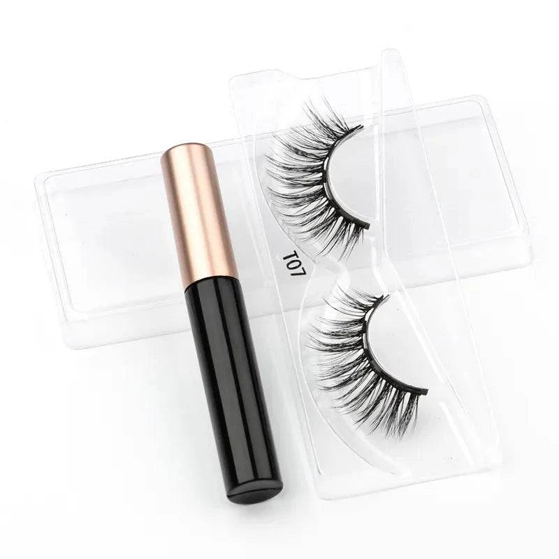 Magnetic Eyelashes Set - 1/2/3/4 Pairs with Waterproof Liquid Eyeliner, Tweezer, and Reusable Design - Home Fads