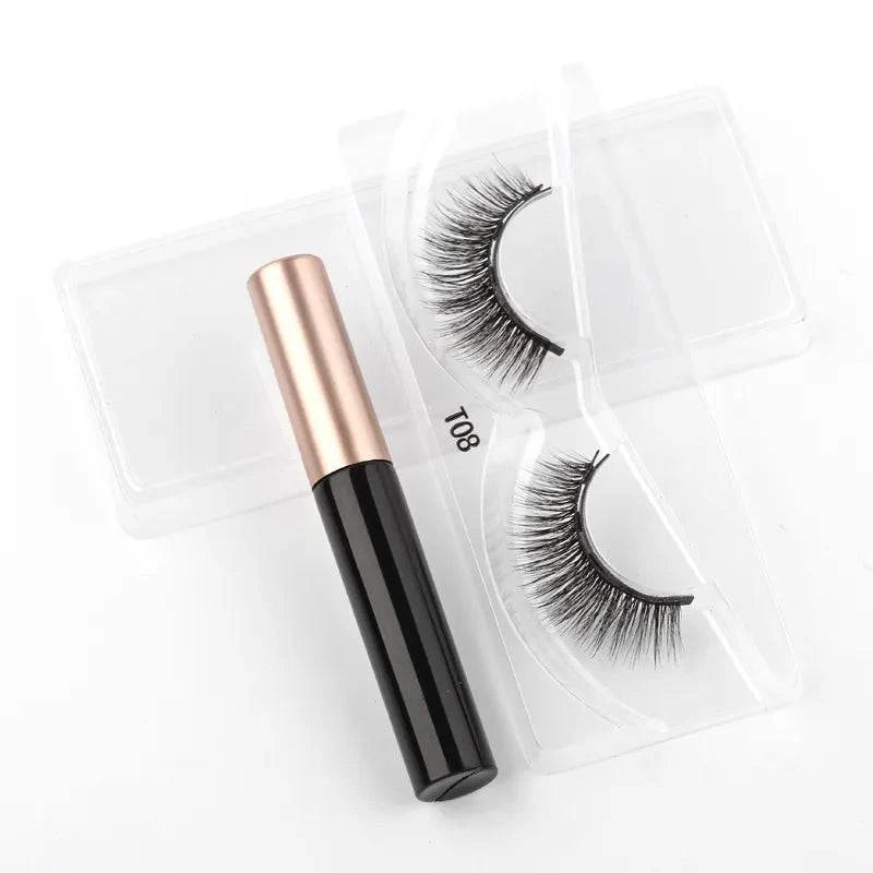Magnetic Eyelashes Set - 1/2/3/4 Pairs with Waterproof Liquid Eyeliner, Tweezer, and Reusable Design - Home Fads