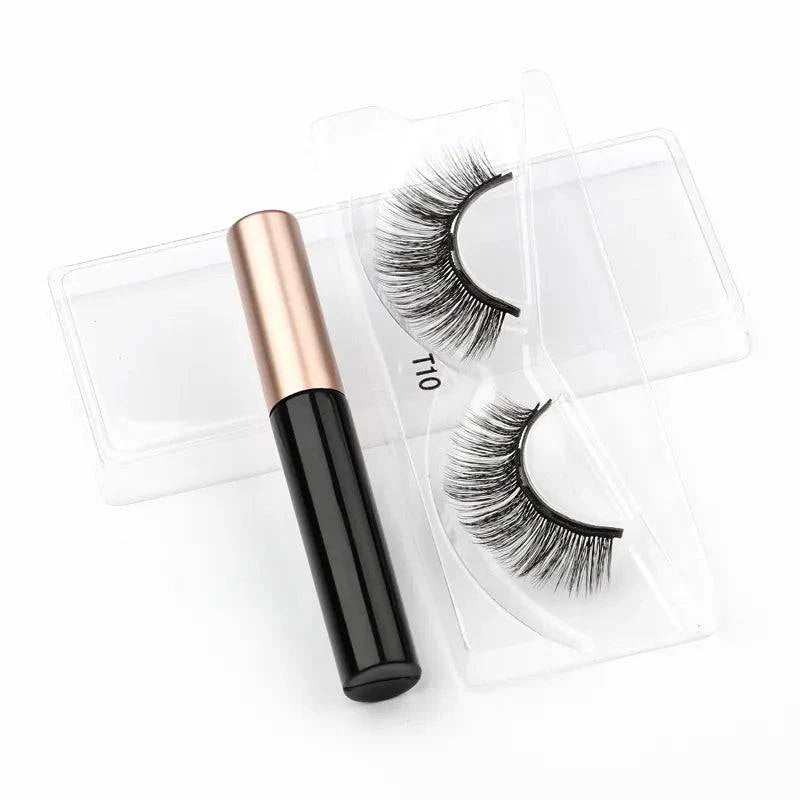 Magnetic Eyelashes Set - 1/2/3/4 Pairs with Waterproof Liquid Eyeliner, Tweezer, and Reusable Design - Home Fads