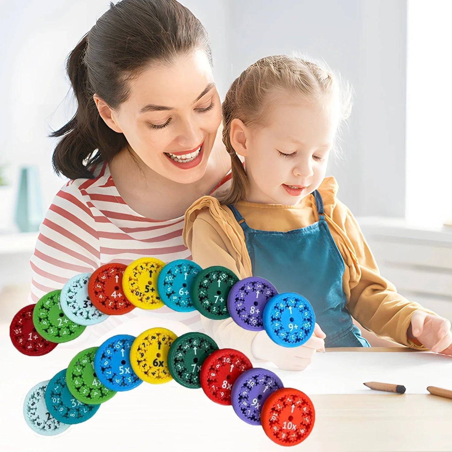 Math Fidget Spinners Set: Choose from 9 Pcs for Multiplication or 9 Pcs for Addition, Educational Toys - Home Fads