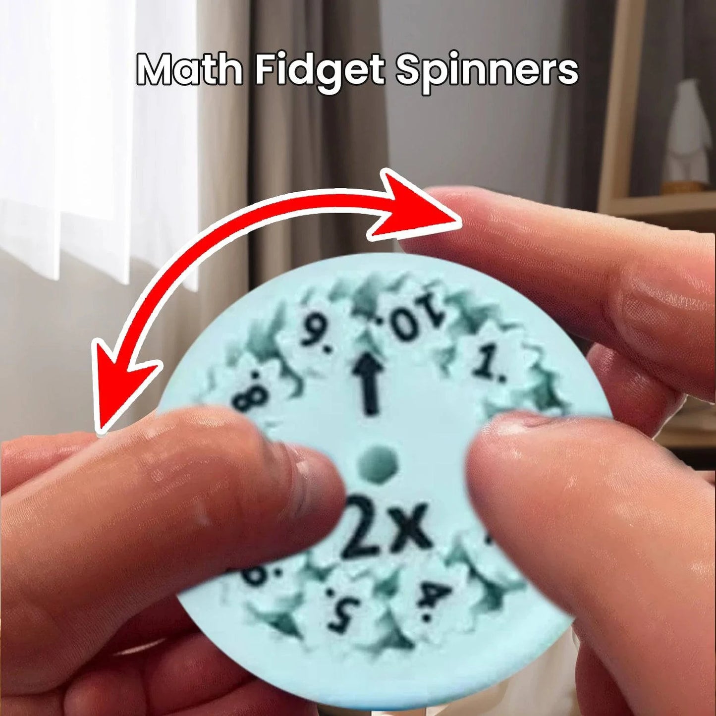 Math Fidget Spinners Set: Choose from 9 Pcs for Multiplication or 9 Pcs for Addition, Educational Toys - Home Fads