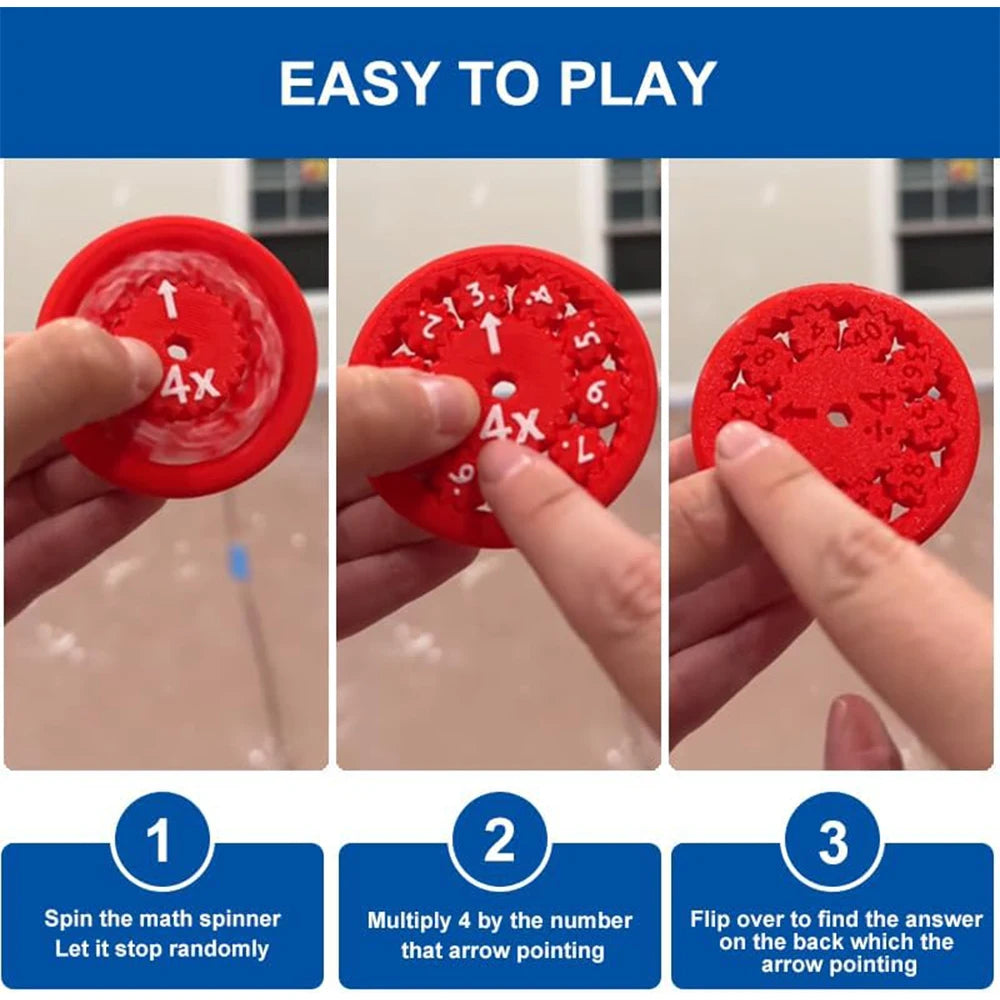 Math Fidget Spinners Set: Choose from 9 Pcs for Multiplication or 9 Pcs for Addition, Educational Toys - Home Fads