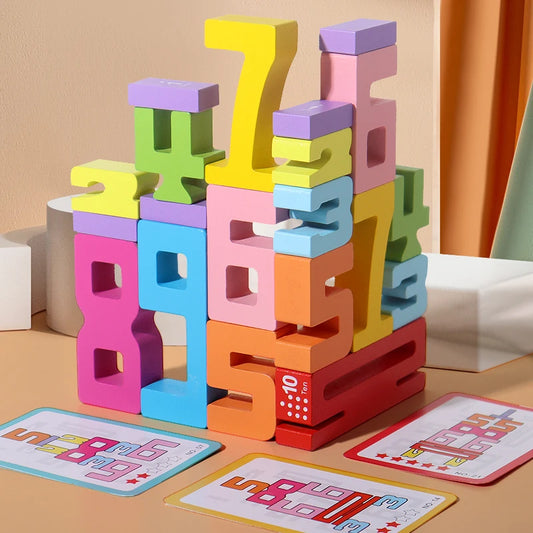 Mathematical Wooden Number Blocks – Montessori Stacking & Problem-Solving Toy for Early Learning - Home Fads
