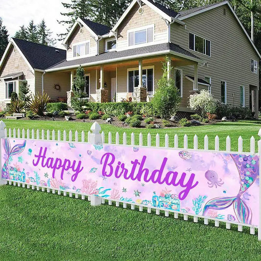 Mermaid-Themed Party Hanging Banner – Under the Sea Birthday and Baby Shower Decoration - Home Fads