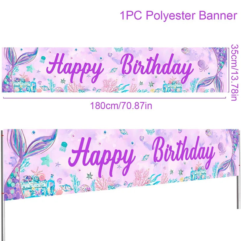 Mermaid-Themed Party Hanging Banner – Under the Sea Birthday and Baby Shower Decoration - Home Fads