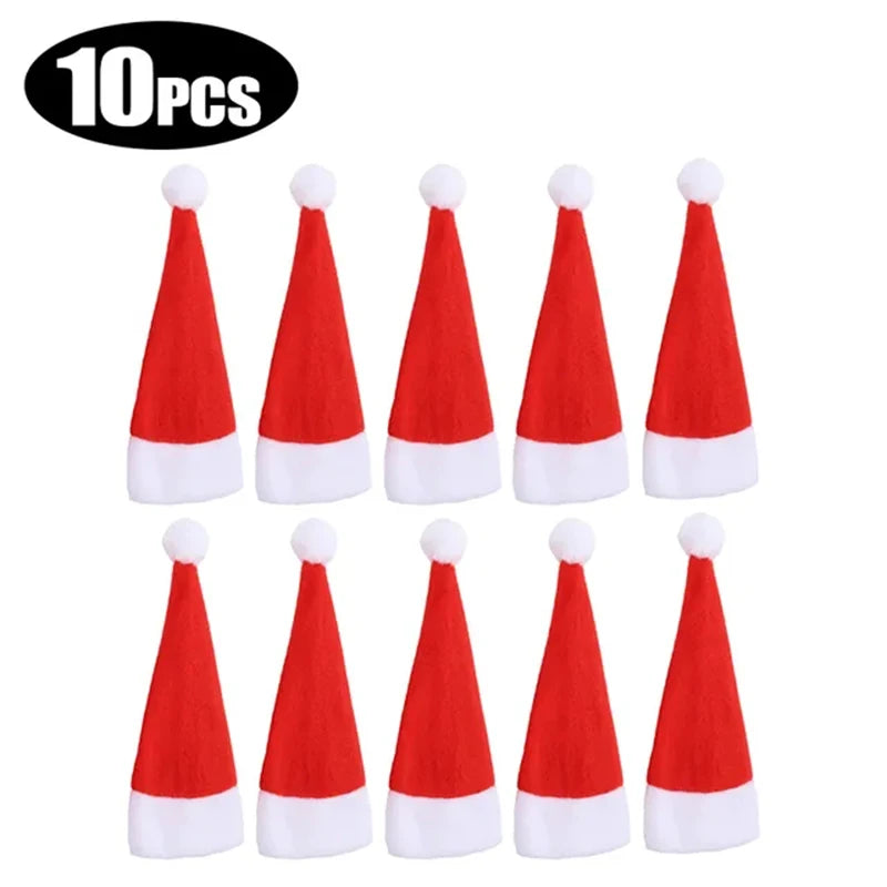 Mini Holiday Hat Cutlery Holders – Festive Covers for Forks, Knives & Spoons – Packs of 5, 10, 20, 30, 50 for Seasonal Parties & Celebrations - Home Fads